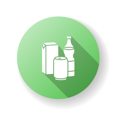 Sticker - Beverage green flat design long shadow glyph icon