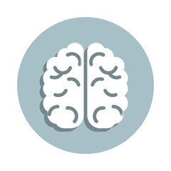 Poster - Laboratory, brain badge icon. Simple glyph, flat vector of laboratory icons for ui and ux, website or mobile application