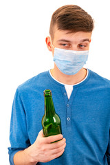 Sticker - Young Man in Flu Mask