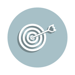 Poster - Targeting badge icon. Simple glyph, flat vector of seo and development icons for ui and ux, website or mobile application