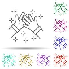 Poster - Handshake hands multi color icon. Simple thin line, outline vector of no gubernamental organization icons for ui and ux, website or mobile application