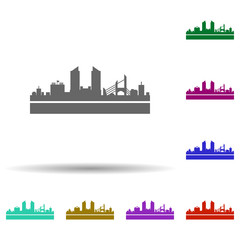 Poster - Costa rica detailed skyline multi color icon. Simple glyph, flat vector of cities icons for ui and ux, website or mobile application