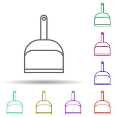 Poster - Dust pan multi color icon. Simple thin line, outline vector of cleaning icons for ui and ux, website or mobile application