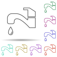 Poster - Water crane multi color icon. Simple thin line, outline vector of cleaning icons for ui and ux, website or mobile application