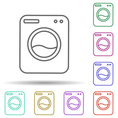 Poster - Washing machine multi color icon. Simple thin line, outline vector of cleaning icons for ui and ux, website or mobile application