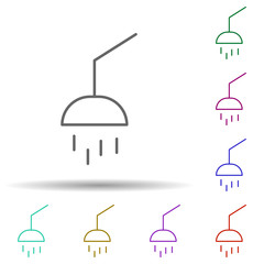 Poster - Shower multi color icon. Simple thin line, outline vector of cleaning icons for ui and ux, website or mobile application