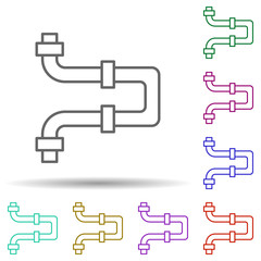 Poster - Water pipe multi color icon. Simple thin line, outline vector of cleaning icons for ui and ux, website or mobile application
