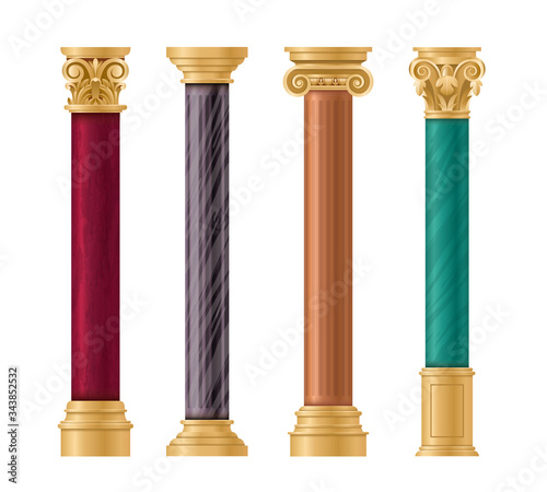 Fotomural Pillars vector illustration architectural set