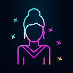Poster - Girl young avatar nolan icon. Simple thin line, outline vector of avatar icons for ui and ux, website or mobile application