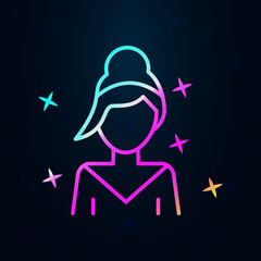Poster - Girl young avatar modern nolan icon. Simple thin line, outline vector of avatar icons for ui and ux, website or mobile application