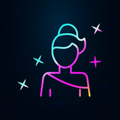 Poster - Girl avatar nolan icon. Simple thin line, outline vector of avatar icons for ui and ux, website or mobile application