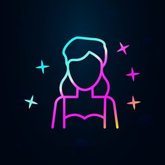 Poster - Girl young avatar nolan icon. Simple thin line, outline vector of avatar icons for ui and ux, website or mobile application