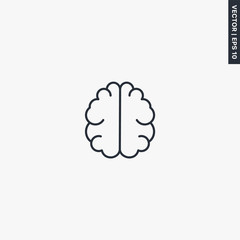 Poster - Brain, linear style sign for mobile concept and web design