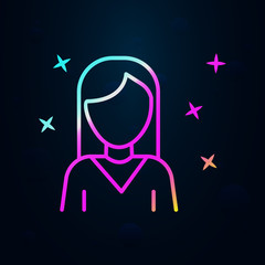 Poster - Girl young avatar nolan icon. Simple thin line, outline vector of avatar icons for ui and ux, website or mobile application