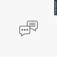 Poster - Chat, linear style sign for mobile concept and web design