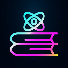 Poster - Book, atom nolan icon. Simple thin line, outline vector of bioengineering icons for ui and ux, website or mobile application