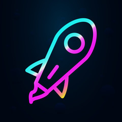 Poster - Rocket, startup nolan icon. Simple thin line, outline vector of bioengineering icons for ui and ux, website or mobile application