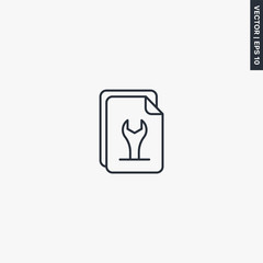 Poster - Engineering document, linear style sign for mobile concept and web design