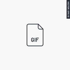 Fototapete - GIF file format, linear style sign for mobile concept and web design