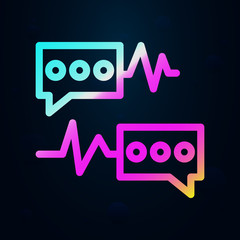 Poster - Speech bubble, pulse nolan icon. Simple thin line, outline vector of bioengineering icons for ui and ux, website or mobile application