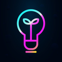 Poster - Light bulb, plant nolan icon. Simple thin line, outline vector of bioengineering icons for ui and ux, website or mobile application