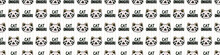 Kawaii Cat Onigiri Japanese Rice With Text Seamless Vector Border. Hand Drawn Oriental Seaweed Roll Rice Ball. Cute Bento Box Meal All Over Print. Feline Kitten On Stripe Background. 