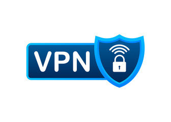 Canvas Print - Secure VPN connection concept. Virtual private network connectivity overview. Vector stock illustration.