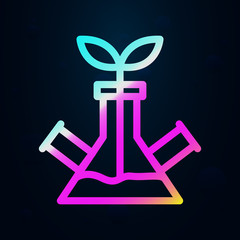 Poster - Flask, plant nolan icon. Simple thin line, outline vector of bioengineering icons for ui and ux, website or mobile application
