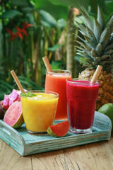 Sticker - Dragon fruit, papaya and mango smoothies