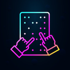 Poster - Braille, hand nolan icon. Simple thin line, outline vector of communication icons for ui and ux, website or mobile application