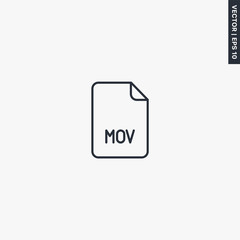 Fototapete - MOV file format, linear style sign for mobile concept and web design