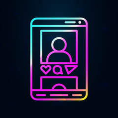 Poster - Phone, like, communication nolan icon. Simple thin line, outline vector of communication icons for ui and ux, website or mobile application