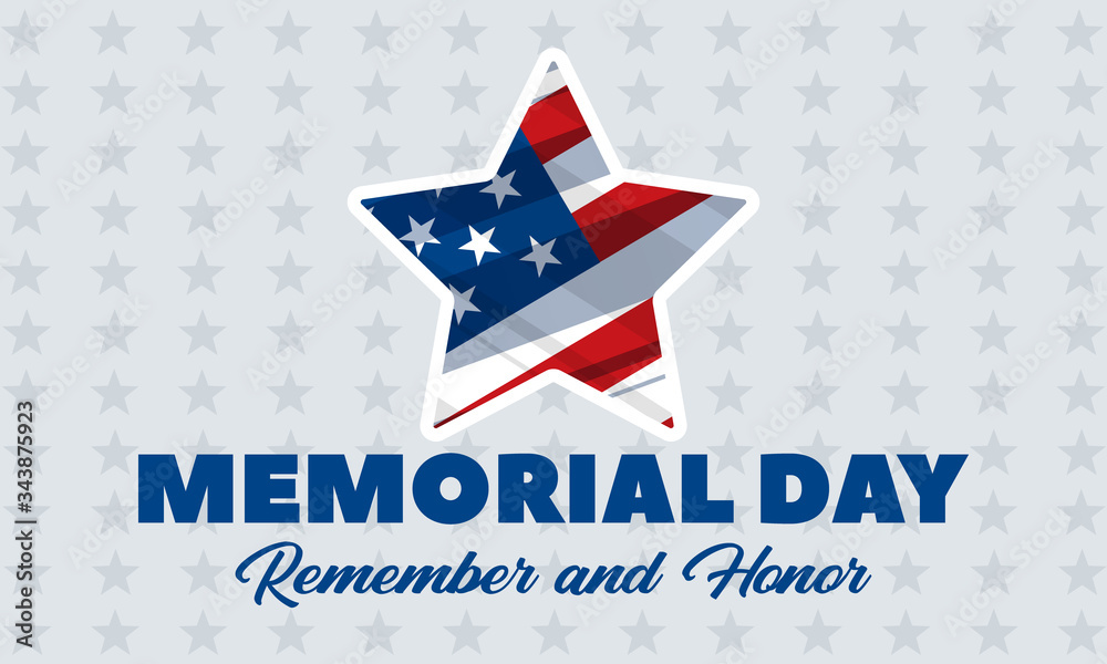 Memorial Day USA. Celebrated in the United States in May. Remember and Honor. Poster, card, banner, background design.  - obrazy, fototapety, plakaty 