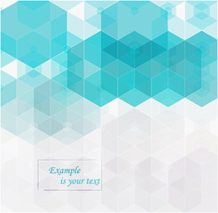 Wall Mural - Vector Abstract geometric background. Blue hexagon shape