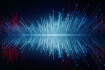Poster - 2d illustration Abstract futuristic electronic circuit technology background