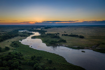 Wall Mural - dawn over Dismal River in  Nebraska Sandhills