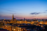 Fototapeta Miasto - Overview of the city of Groningen with Der Aa-kerk.