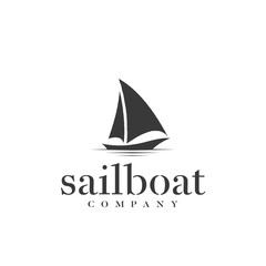 Silhouette of Dhow logo design, Traditional Sailboat from Asia / Africa