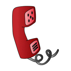 Poster - telephone vector design. digital hand drawn. halftone texture