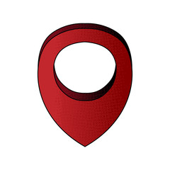 Fototapete - location icon vector design. digital hand drawn. halftone texture