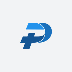 letter p health technology vector logo