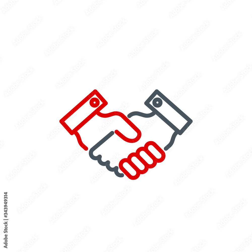don't shake hands single line icon isolated on white. Perfect outline ...