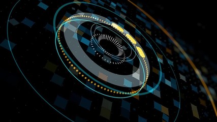 Poster - Abstract colorful bass beat motion background. Animation. Audio equalizer for night clubs, dance stage, parties, events, performances, audiovisual shows, electronic music concerts, seamless loop.
