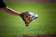 © Cavan Images - close-up of first baseman's glove reaching out
