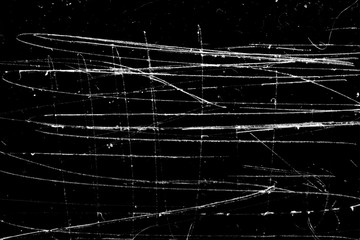 Poster - white scratches isolated on black background