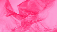 Vivid Pink Lace Lingerie On Pale Pink 16:9 Background