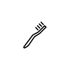 Canvas Print - Tooth brush vector icon in linear, outline style isolated on white background