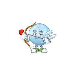 Poster - Charming picture of collagen droplets Cupid mascot design concept with arrow and wings