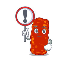 Sticker - An icon of acinetobacter bacteria cartoon design style with a sign board