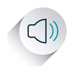 Sticker - sound speaker icon, line gradient style